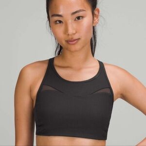Lululemon Ribbed-Mesh High-Neck Bra